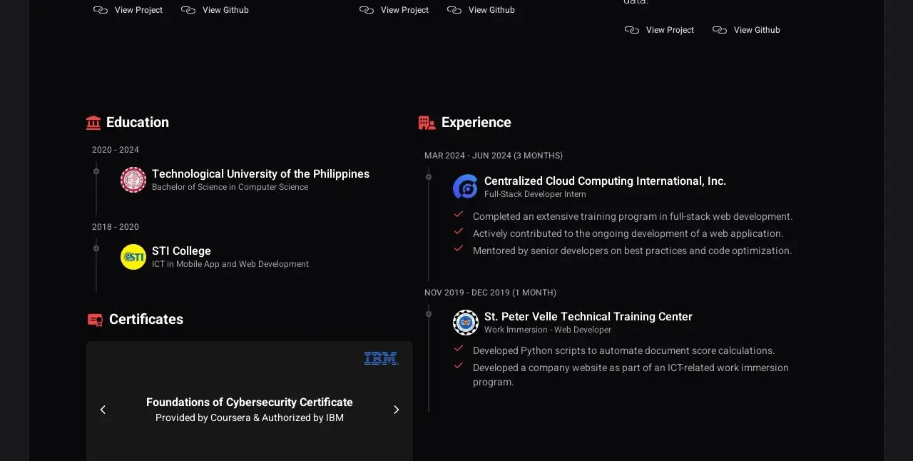 DSFolio &#8211; Modern Portfolio Website Built with React &amp; Tailwind CSS screenshot 3