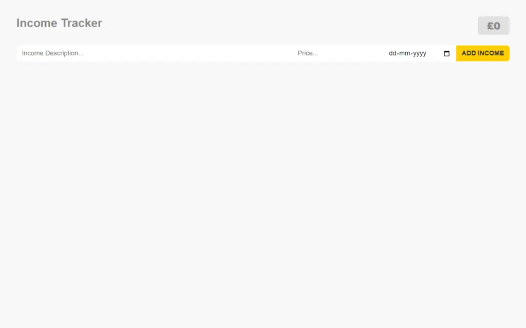 Income tracker in react