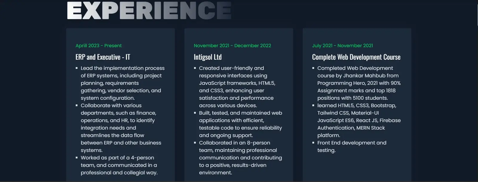Misbah Uddin Muib | Professional Software Developer Portfolio screenshot 3