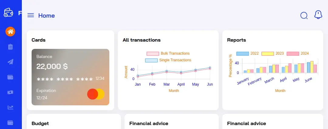 Financial Dashboard – Modern React-based Financial Management Tool screenshot 1