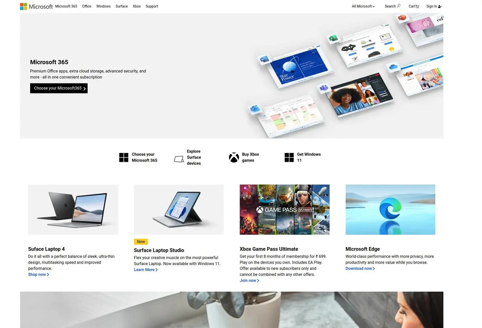 Microsoft React Tailwind Clone App screenshot 1