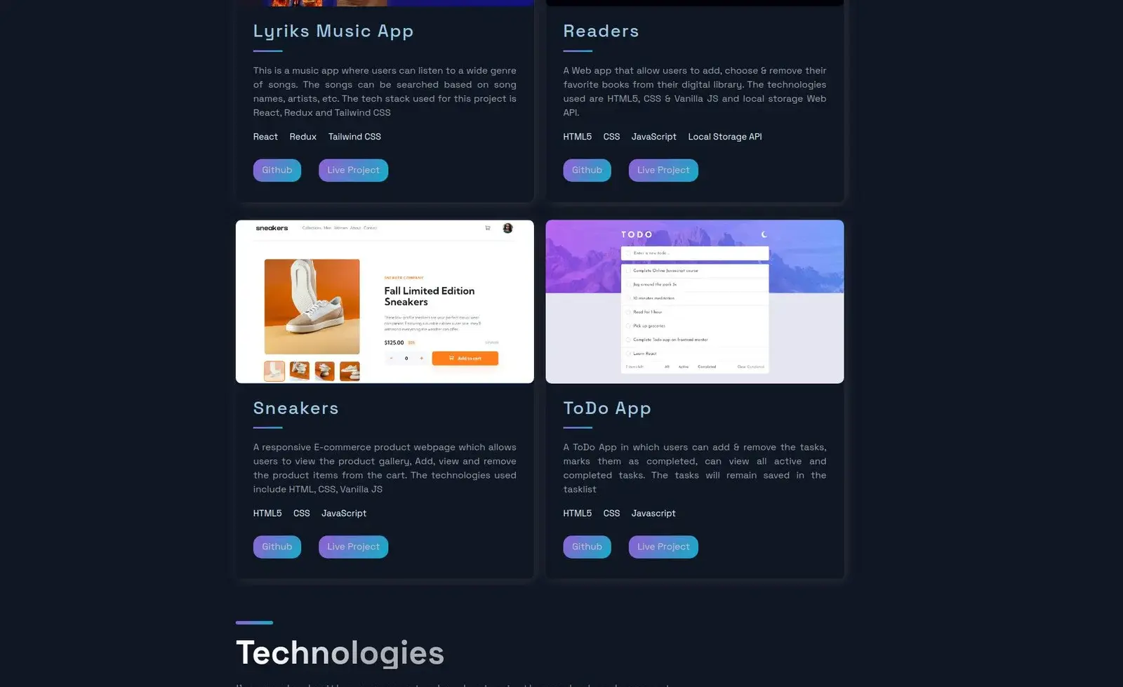 This is my portfolio website which I have built using the NextJS. screenshot 2