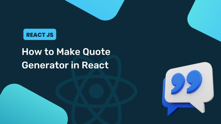 How to Make Quote Generator in React