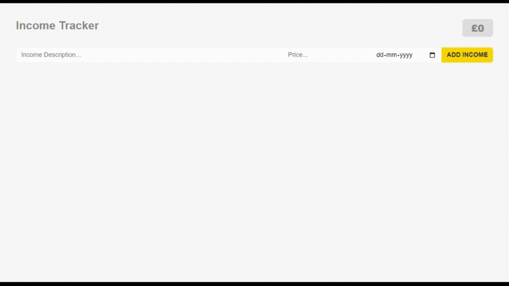 Income tracker in react