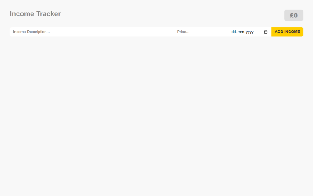 Income tracker in react