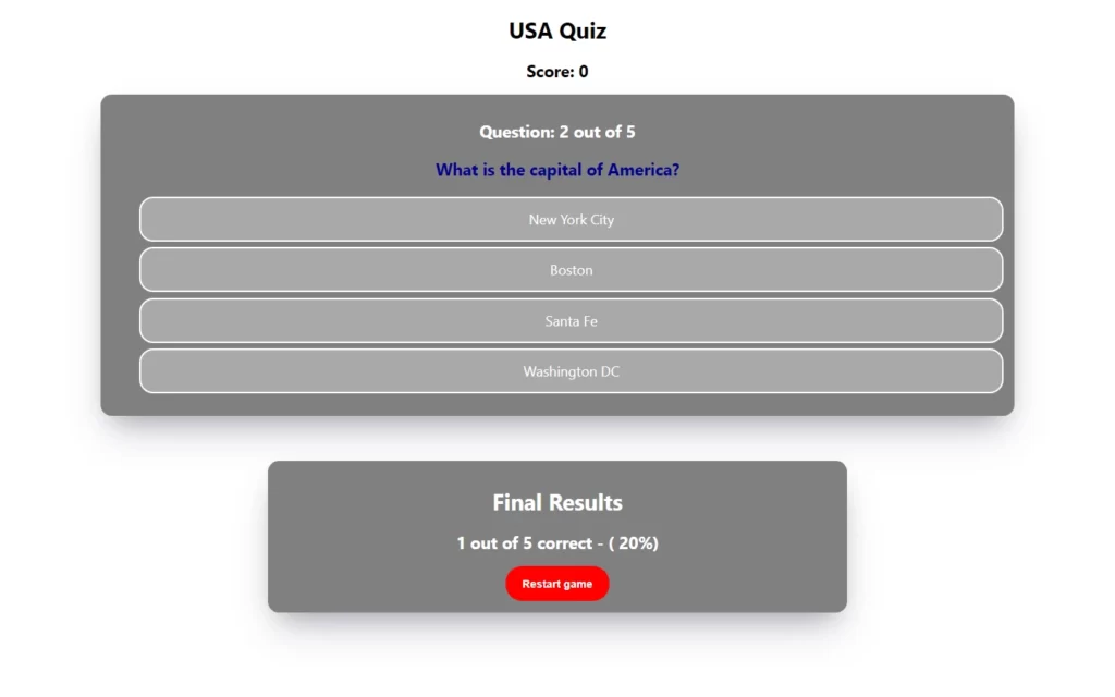 Quiz App in React